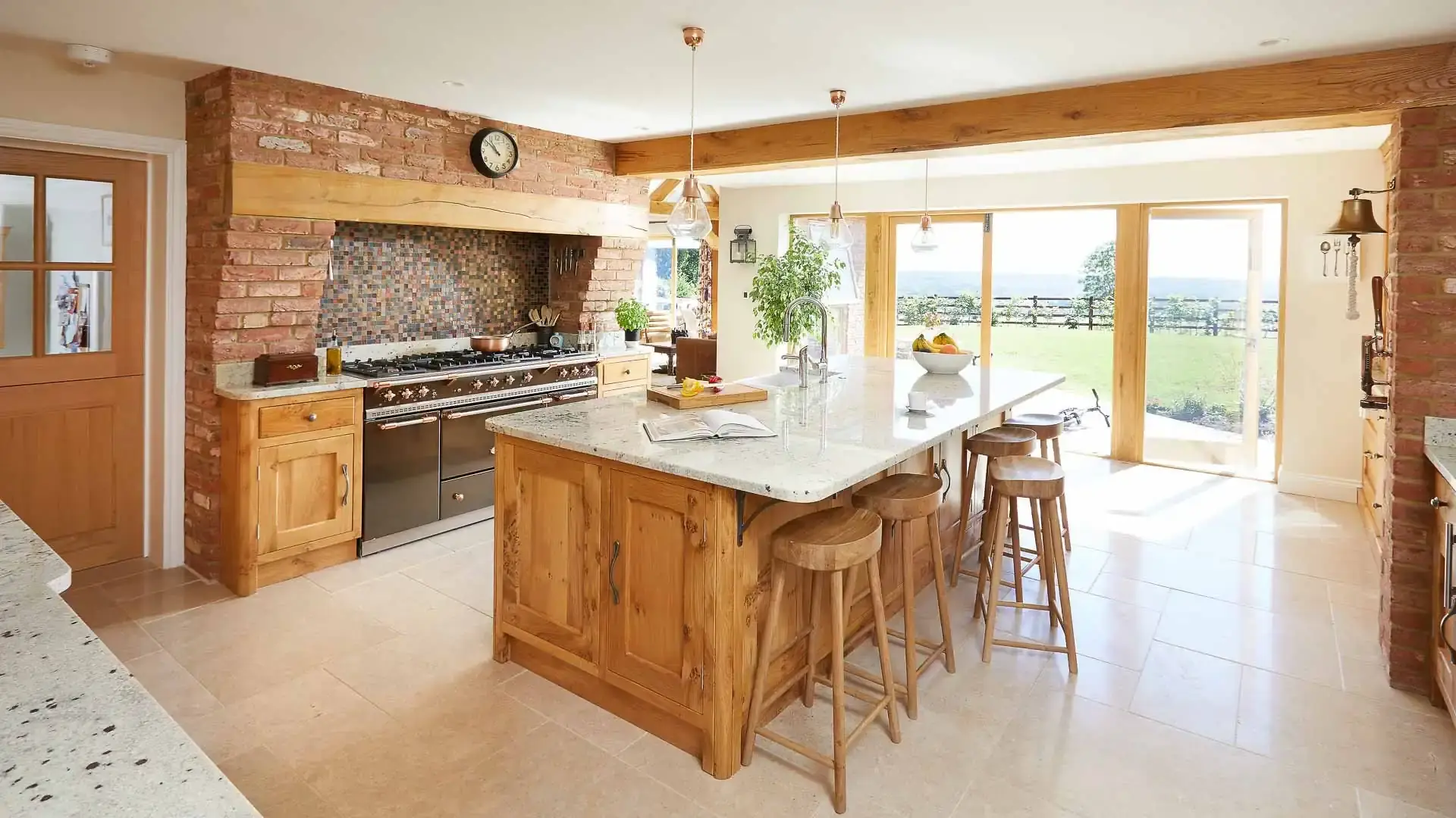 Bespoke oak kitchen with hand-built island and cabinetry, Pontefract